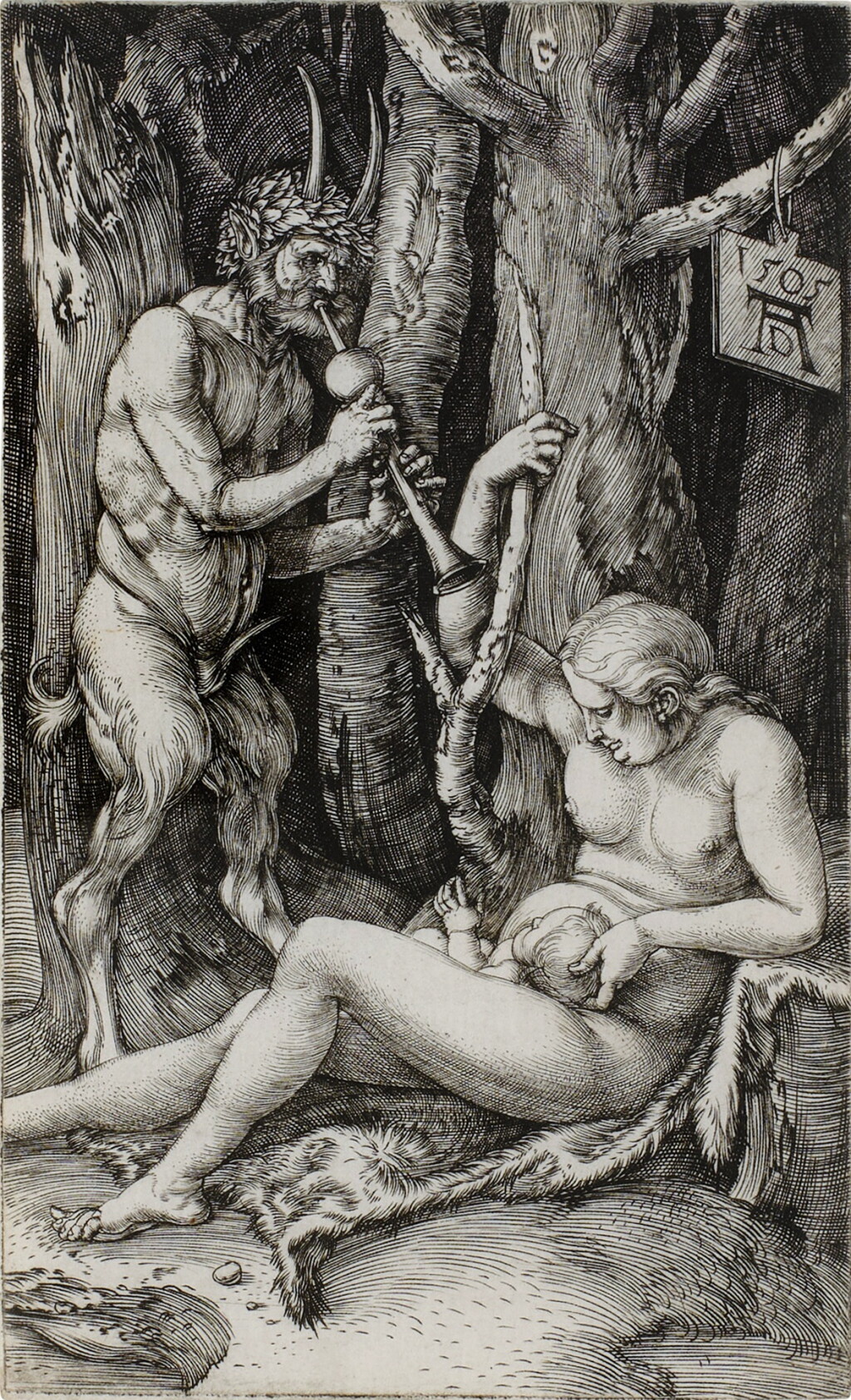 View full screen - View 1 of Lot 260. The Satyr Family (Bartsch 69; Meder, Hollstein 65; Schoch Mende Scherbaum 44).
