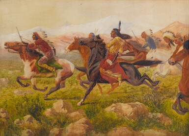 View full screen - View 1 of Lot 119. Racing the Steam Train.