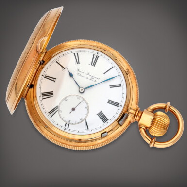 View full screen - View 1 of Lot 417. A yellow gold hunting cased watch with spring detent escapement | Circa 1900.