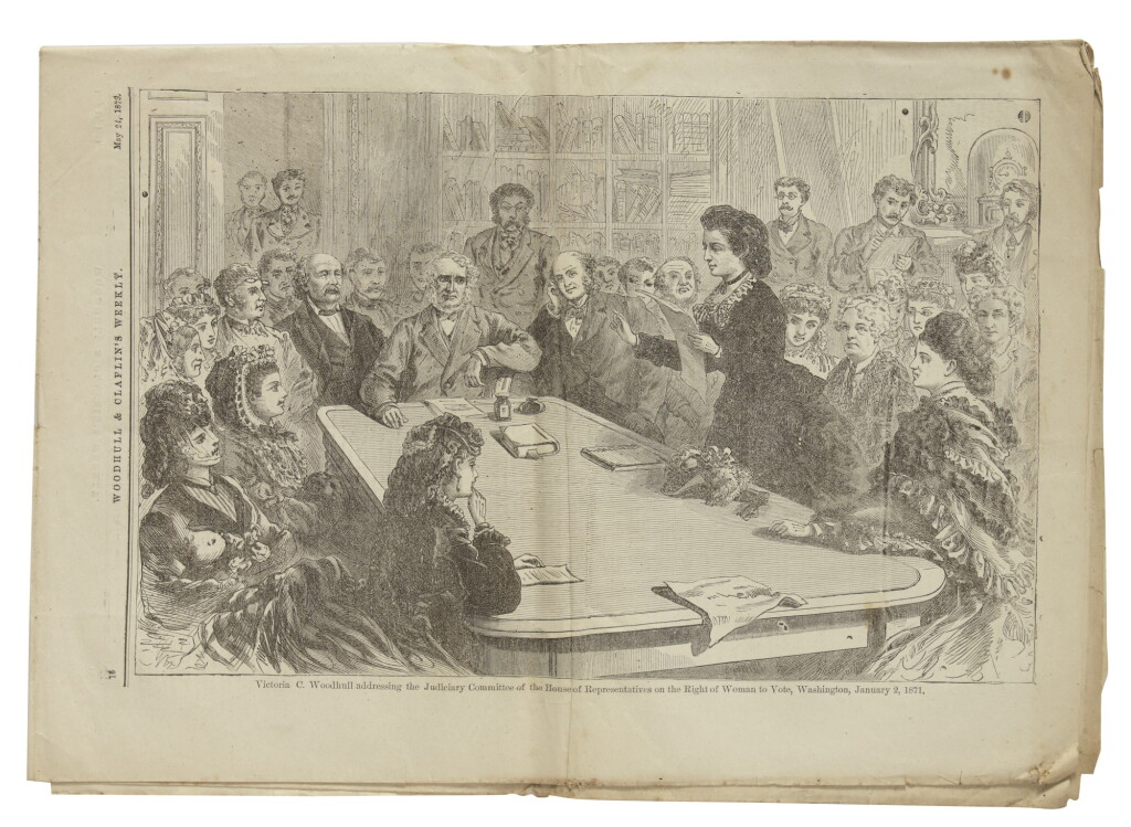 View full screen - View 1 of Lot 113. (WOMEN'S SUFFRAGE) | Woodhull and Claflin's Weekly, Vol. V, No. 25 (Whole No. 120). New York, May 24, 1873.