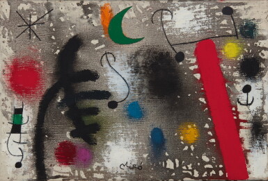 View full screen - View 1 of Lot 119. JOAN MIRÓ | COUPLE D'AMOUREUX DANS LA NUIT.