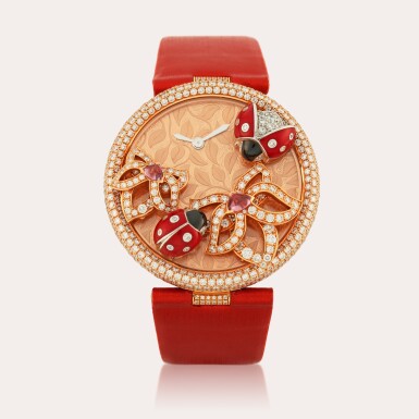 View full screen - View 1 of Lot 116. Le Cirque Animalier de Cartier 'Beetle', Reference HPI00481 | A limited edition pink gold, diamond and sapphire-set wristwatch | Circa 2012.