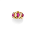 BAGUE RUBIS ÉTOILÉS ET DIAMANTS | STAR RUBY AND DIAMOND RING