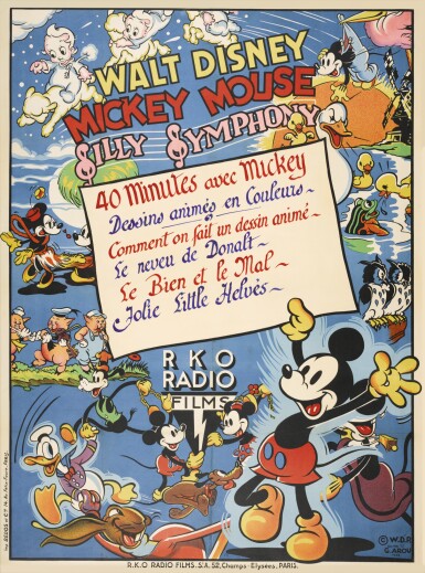View full screen - View 1 of Lot 3. Mickey Mouse Silly Symphony (1938) poster, French.