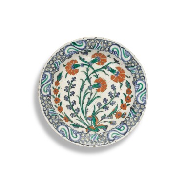 View full screen - View 1 of Lot 208. An Iznik polychrome pottery dish, Turkey, circa 1575.