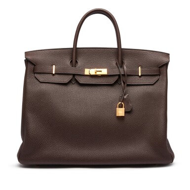 View full screen - View 1 of Lot 381. Havane Birkin 40cm in Togo Leather with Gold Hardware, 2002.