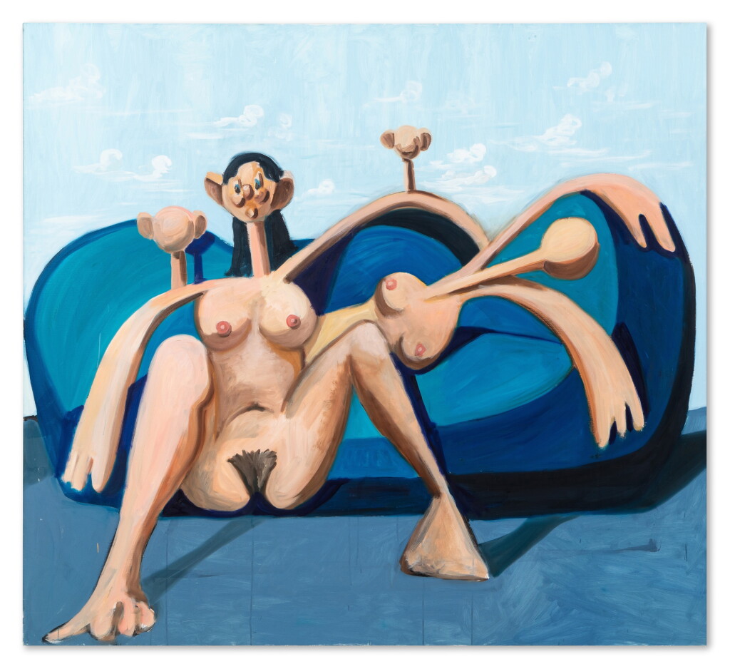 View full screen - View 1 of Lot 13. Figures on a Blue Couch.