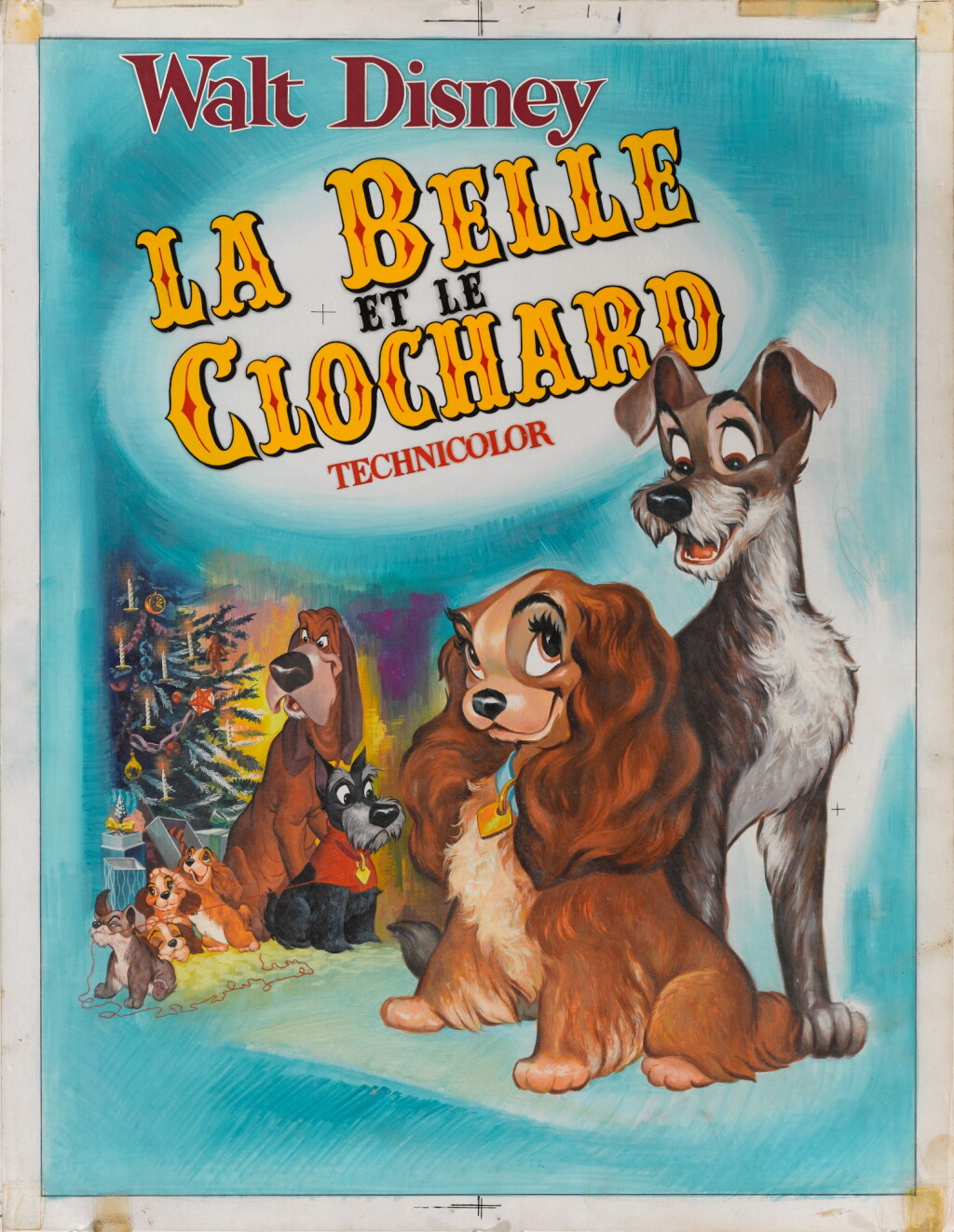View full screen - View 1 of Lot 28. LADY AND THE TRAMP / LA BELLE ET LE CLOCHARD (1955) ORIGINAL ARTWORK, FRENCH.