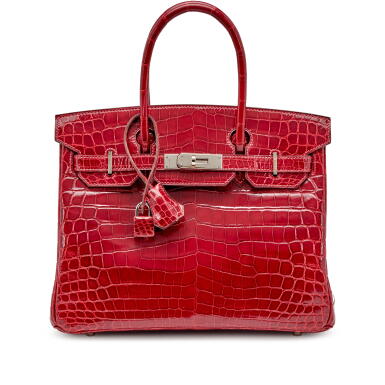 View full screen - View 1 of Lot 84. Rouge H Shiny Niloticus Crocodile Birkin 30 Palladium Hardware, 2005.