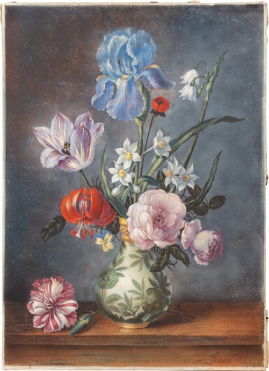 View full screen - View 1 of Lot 343. A Pair of still-lifes of flowers in vases.