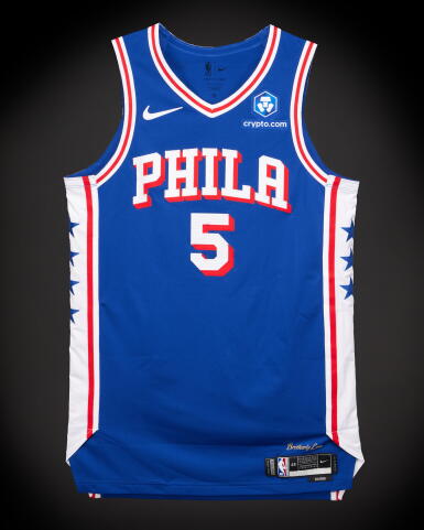 View full screen - View 1 of Lot 58. Quentin Grimes Philadelphia 76ers 2026 NBA Playoffs Eastern Conference Round 1 Game Worn Icon Edition Jersey | Game 1 .