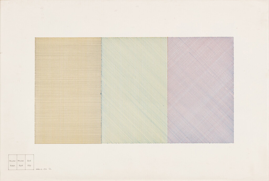 View full screen - View 1 of Lot 3. Three part drawing with two colors in each part.