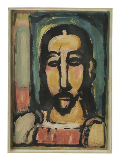 View full screen - View 1 of Lot 19. GEORGES ROUAULT | CHRIST (DE FACE) (CHAPON-ROUAULT 282).