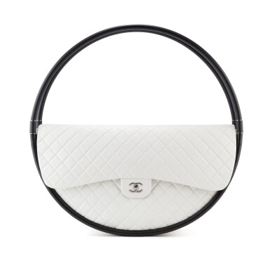 View full screen - View 1 of Lot 1002. Limited Edition White Quilted Lambskin Hula Hoop XL Bag Silver Hardware, 2013.