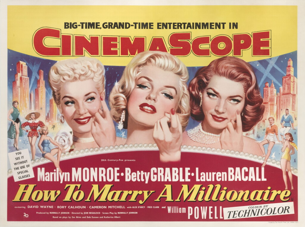 View full screen - View 1 of Lot 94. How to Marry a Millionaire (1953), poster, British.