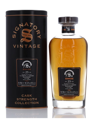 View full screen - View 1 of Lot 135. Bowmore Signatory Vintage Cask Strength 25 Year Old Cask #2422 55.9 abv 1997 (1 Bottle 70cl).