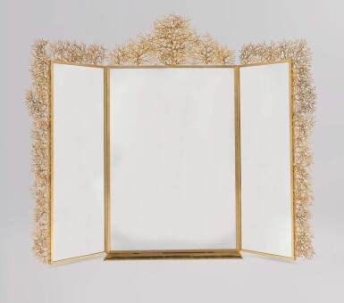View full screen - View 1 of Lot 249. A Unique Monumental Three-Part Vanity Mirror.