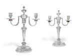 A pair of Austrian silver two-light candelabrum, Johann Georg Hann, Vienna, 1788