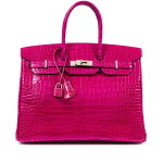 Rose Scheherezade Shiny Porosus Crocodile Birkin 35 Palladium Hardware, 2014