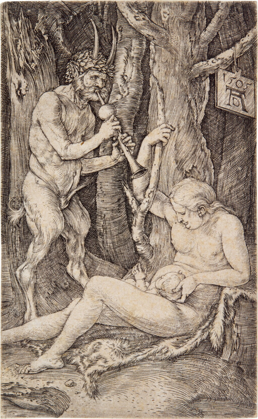 View full screen - View 1 of Lot 32. Satyr Family (B. 69; M., Holl. 65).
