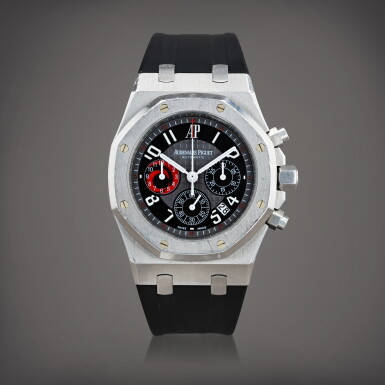 View full screen - View 1 of Lot 625. Royal Oak, limited edition "30th Anniversary City of Sails", reference 25979ST.OO.0002CA.01 Montre bracelet chronographe en acier avec date | Stainless steel chronograph wristwatch with date Vers 2002 | Circa 2002.
