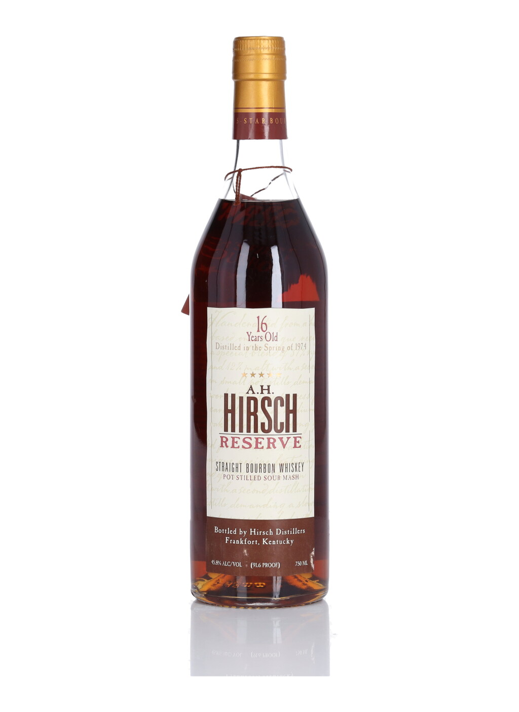 View full screen - View 1 of Lot 145. A.H. Hirsch Reserve 16 Year Old 91.6 Proof 1974 (1 Bottle 75cl).