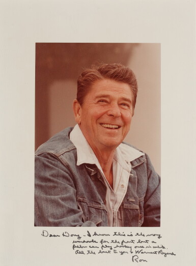 View full screen - View 1 of Lot 1060. Reagan, Ronald | Color photograph, inscribed on the mount.
