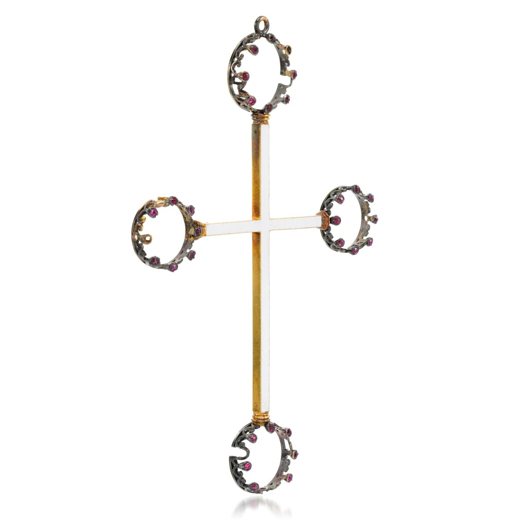 View full screen - View 1 of Lot 184. Enamel and garnet cross, 1880s.