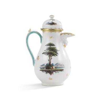 View full screen - View 1 of Lot 325. A Cozzi porcelain small coffeepot and cover, circa 1770-75.