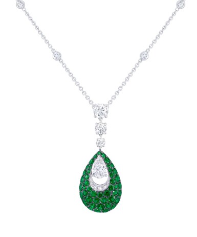 View full screen - View 1 of Lot 58. COLLIER ÉMERAUDES ET DIAMANTS, GRAFF | EMERALD AND DIAMOND NECKLACE, GRAFF.