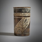 Maya Blackware Carved Vessel