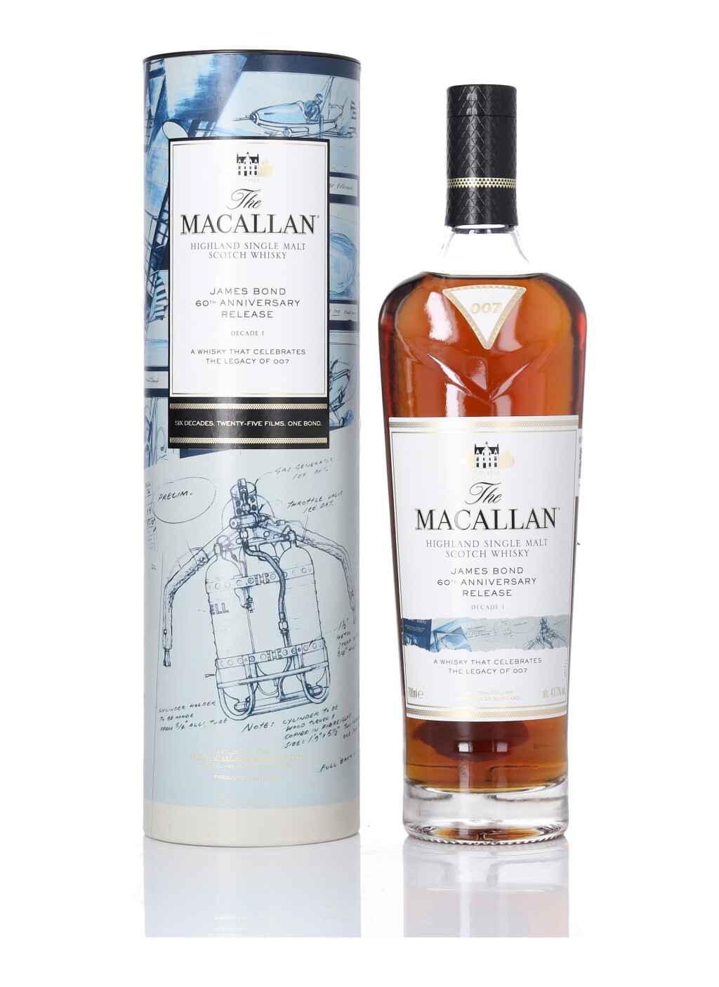 View full screen - View 1 of Lot 53. The Macallan James Bond 60th Anniversary Decade I 43.7 abv NV (1 BT 70cl).