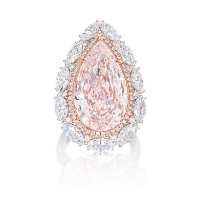 View full screen - View 1 of Lot 1868. Very Light Pink Diamond and Diamond Ring / Pendant | 16.01克拉 輕淡粉紅色鑽石 配 鑽石 戒指 / 掛墜.