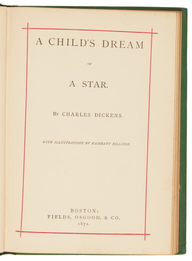 View full screen - View 1 of Lot 156. Dickens, A Child's Dream of a Star, 1871, first separate book publication .