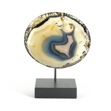 View full screen - View 1 of Lot 37. A carved Scenic Agate shallow bowl, 19th century.