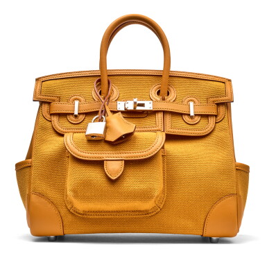 View full screen - View 1 of Lot 1348. Limited Edition Sesame Swift and Canvas Cargo Birkin 25 Palladium Hardware, 2022.