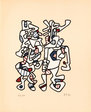 View full screen - View 1 of Lot 106. L'Herne Jean Dubuffet. 1973. Un des 100 exemplaires du tirage de luxe avec une sérigraphie originale en couleurs..