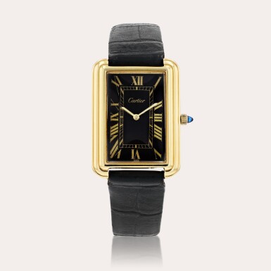 View full screen - View 1 of Lot 429. 'Stepped Tank Jumbo' Montre bracelet en or jaune plaqué | Yellow gold-plated wristwatch Vers 1970 | Circa 1970.