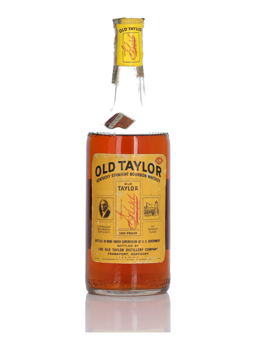 View full screen - View 1 of Lot 274. Old Taylor Bottled in Bond 100 Proof 1941 (1 Bottle Quart).
