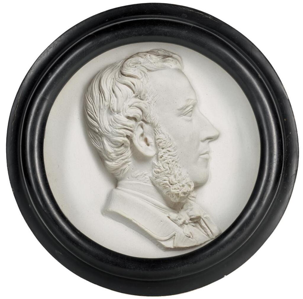 View full screen - View 1 of Lot 67. ATTRIBUTED TO THOMAS WOOLNER (1825-1892) BRITISH, 19TH CENTURY | PORTRAIT OF A MAN, POSSIBLY SIR STAMFORD RAFFLES.