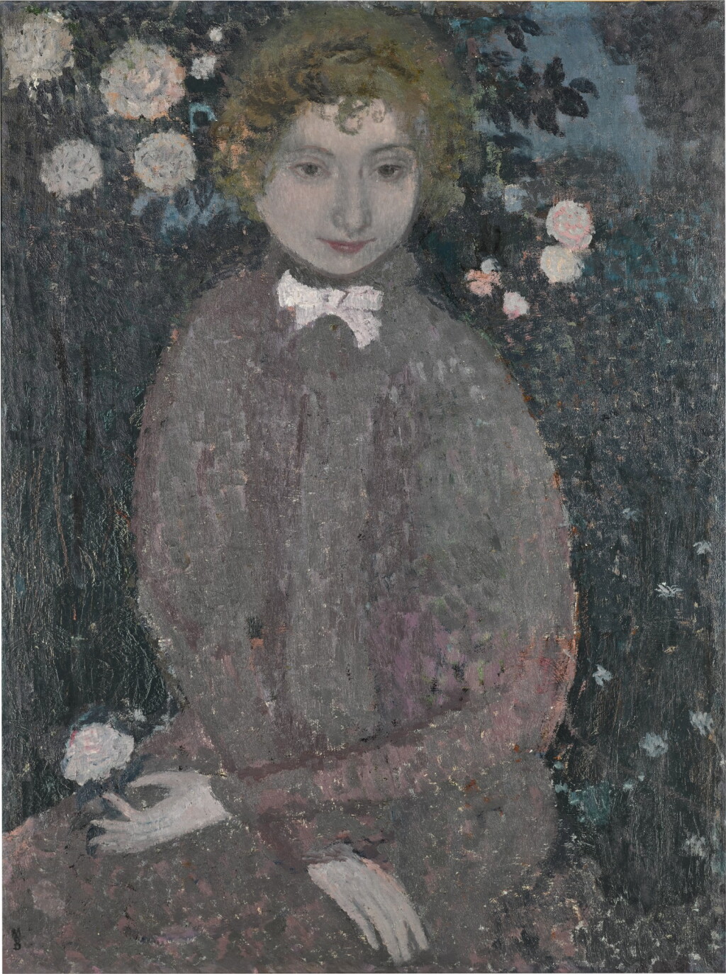 View full screen - View 1 of Lot 252. Portrait d’Yvonne Lerolle assise, tenant une rose.