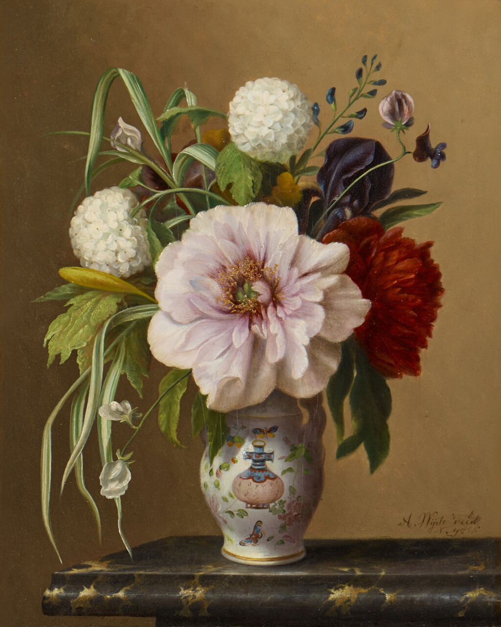 View full screen - View 1 of Lot 202. Still Life with Peonies, Hydrangea and Irises.