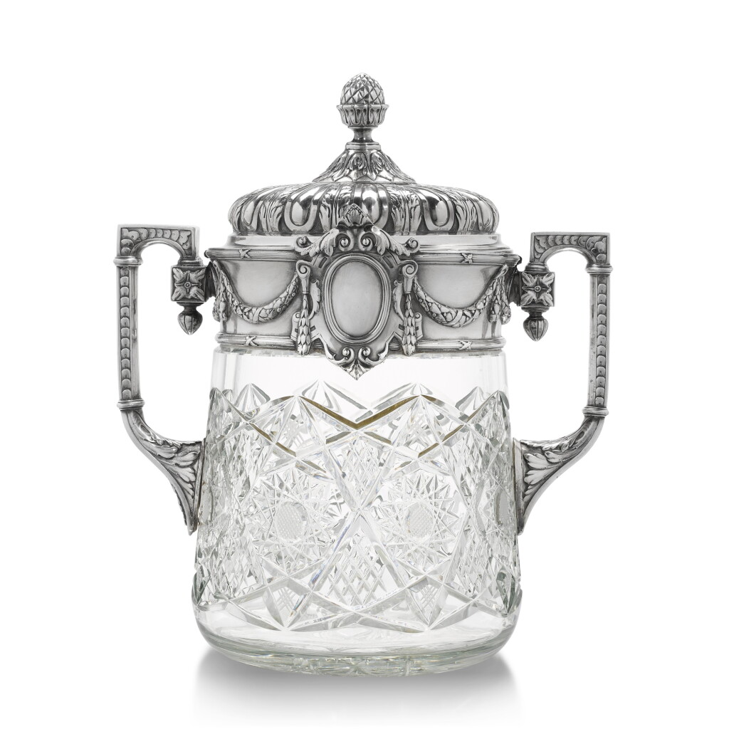 View full screen - View 1 of Lot 182. A silver-mounted cut-glass punch bowl, Bolin, workmaster Konstantin Linke, Moscow, circa 1890.