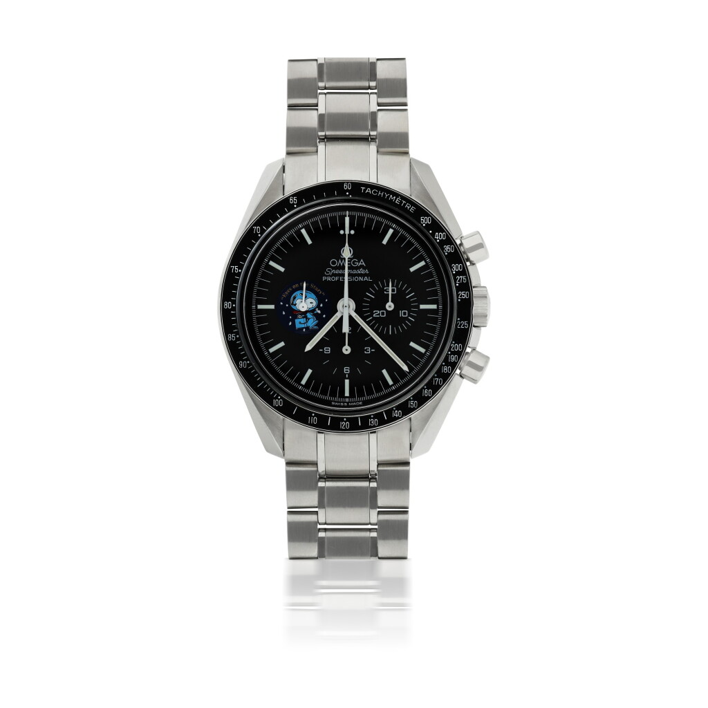 View full screen - View 1 of Lot 101. OMEGA | SPEEDMASTER REF 3578.51.00, SNOOPY AWARD LIMITED EDITION STAINLESS STEEL CHRONOGRAPH WRISTWATCH WITH BRACELET CIRCA 2010.