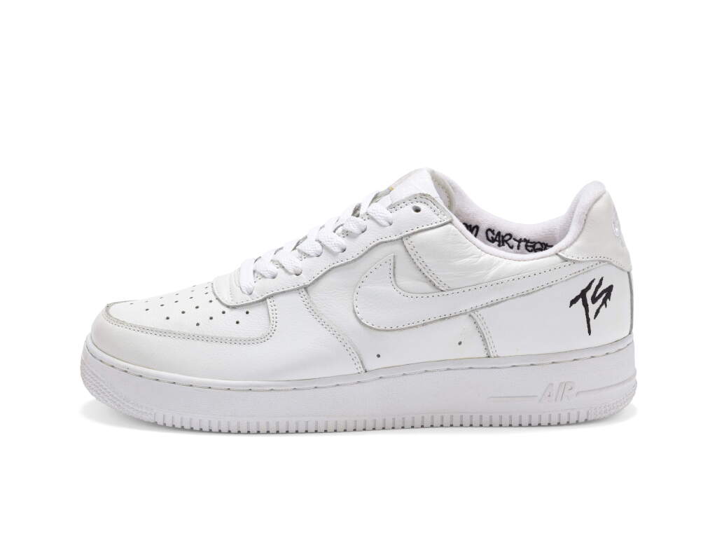 View full screen - View 1 of Lot 99. Air Force 1 Low Terror Squad White ‘Friends & Family' | Taille US 11, EUR 45 .