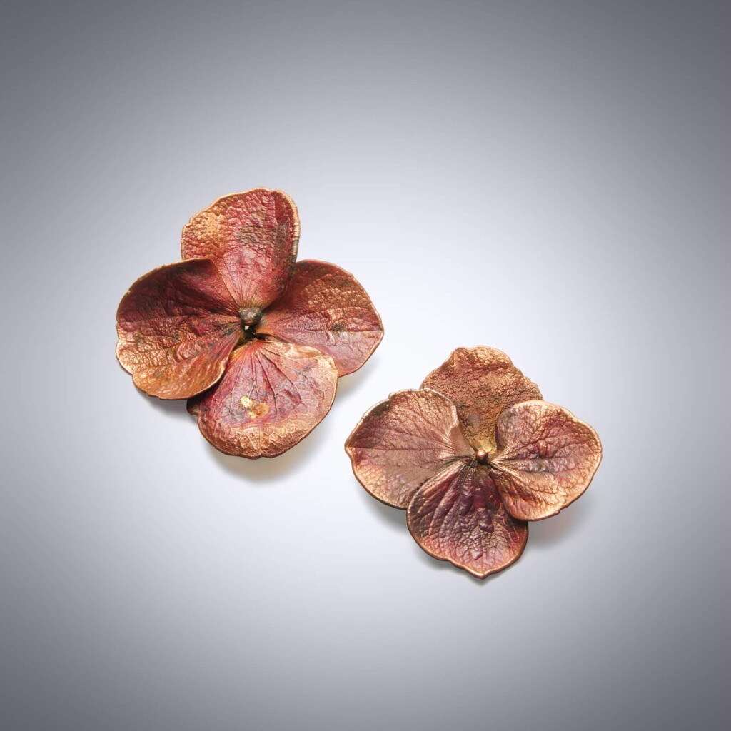 View full screen - View 1 of Lot 16. Pair of "Hortensia" Brooches .