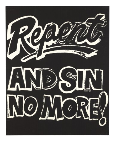 View full screen - View 1 of Lot 54. Repent and Sin No More! (Negative).