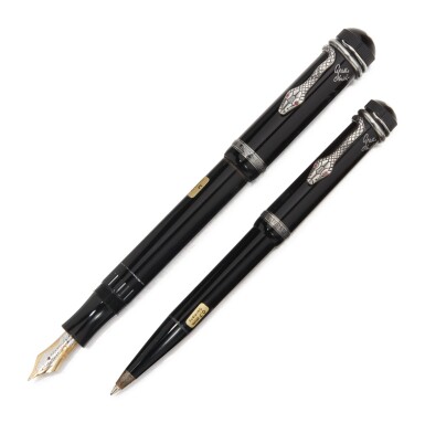 View full screen - View 1 of Lot 2. MONTBLANC | A SET OF TWO WRITING INSTRUMENTS, INCLUDING ONE FOUNTAIN PEN AND ONE MECHANICAL PENCIL, CIRCA 2000.