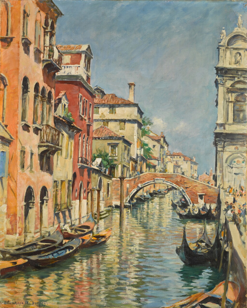 View full screen - View 1 of Lot 324. Reflections in the canal, Venice.