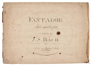 View full screen - View 1 of Lot 15. J. S. Bach. Early edition of the Chromatic Fantasy and Fugue, BWV 903, early C19th.